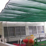 保育園の屋上テラス紫外線避けスクリーン工事2