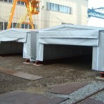 スライドレール式・可動倉庫テント1